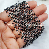 Sale!!!! Black Onyx Bead Chain, Healing Necklace Chain, Wire Wrapped Onyx Beaded Chain – SELLING BY FOOT